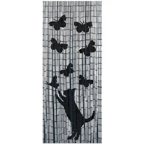 Maximex Črno-siva bambusova zavesa za vrata 200x90 cm Cat and Butterfly - Maximex