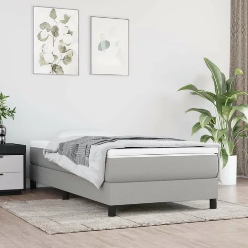  Box spring postelja z vzmetnico svetlo siv 100x200 cm blago, (20724941)