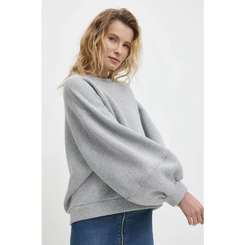 Answear Lab Bombažen pulover ženska, siva barva