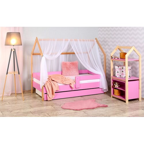 Domek Krevet Kućica sa fiokom i du&amp;scaron;ekom160x80cm Roze (bukva) Slike