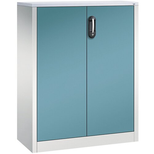 C+P Nizka omara za dokumentacijo ACURADO, 3 predelki za fascikle, VxŠxG 1200 x 930 x 400 mm, svetlo siva / vodno modra Cene