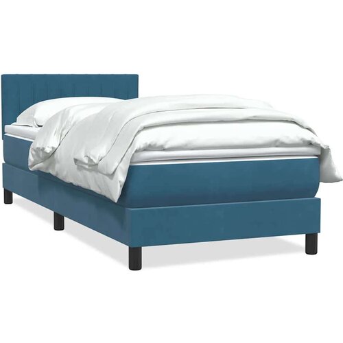 Box spring postelja z vzmetnico temno modra 80x220 cm žamet, (21791149) Cene