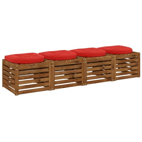  Jastučići za sjedalo od 4 dijela 4 kom. 100% poliester Crvena - Crvena 45 x 45 x 5 cm Poliester Cijene