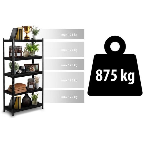  Metalni stalak za odlaganje 180 x 90 x 40 cm Humberg HR-851 crni Slike