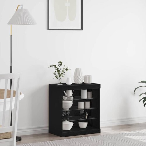  LED komoda Crni hrast 60,5 x 37 x 67 cm Konstruirano drvo Cijene