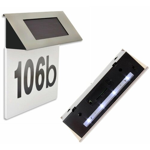 INOX led solarna hišna številka na tablici 17cm Cene