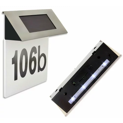 INOX LED solarna hišna številka na tablici 17cm