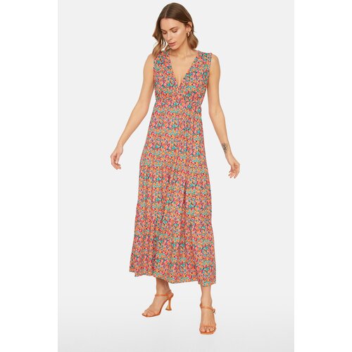 Trendyol ženska haljina Multi Color Printed Sleeveless Knit Cene