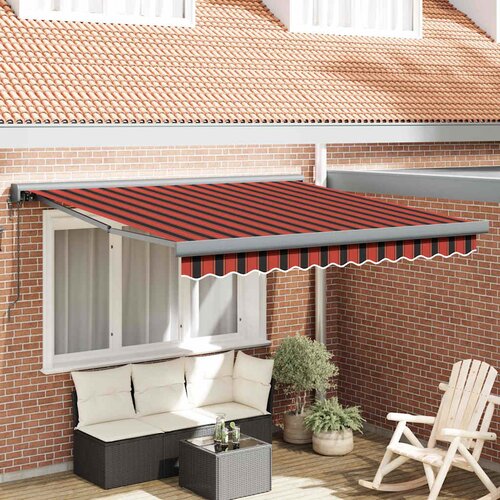 VidaXL samodejna tenda v oranžni in rjavi 350 x 250 cm Slike