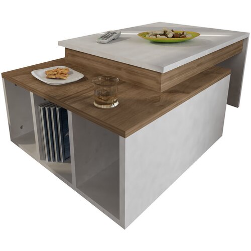 Decortie Klubske mizice Coffee Table - Kolarado - White, Wanut Bela Slike