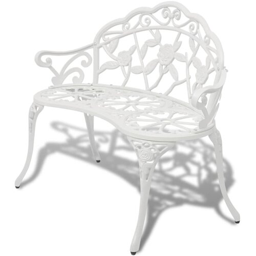 VidaXL Vrtna klop 100 cm liti aluminij bele barve Slike