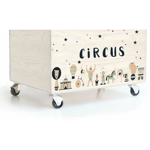 Folkifreckles dječja kutija za odlaganje od borovine na kotačima Circus Crew