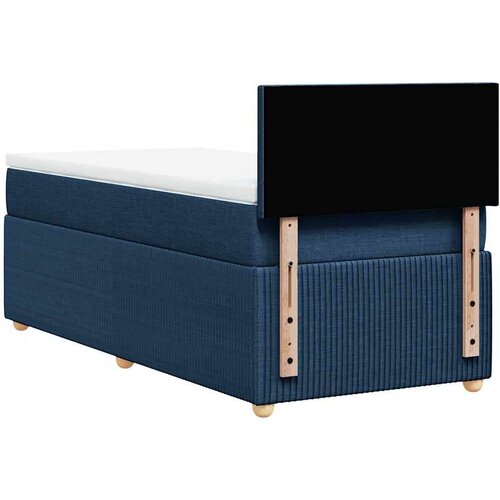 VidaXL Krevet s oprugama i madracem plavi 80x200 cm od tkanine Slike
