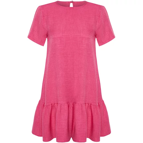 Trendyol Flounce Pink Mini Woven Mini Dress