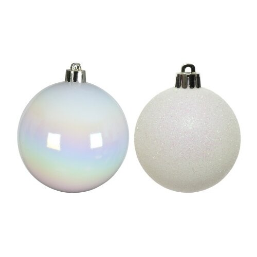  Novogodišnja dekoracija - hanging bauble set mix 10pcs 6cm 020175 - white - kmg ( 044423 ) Cene