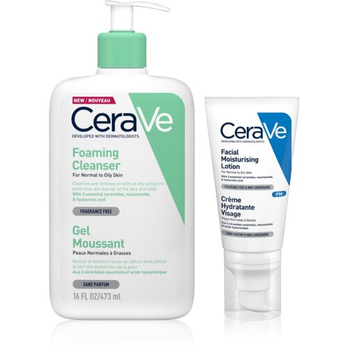 CeraVe Cleansers Foaming Cleanser set za normalno i masno lice Cene
