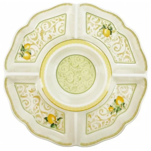 Brandani 5-delni krožnik Limoni 27 cm, okrogel, porcelan