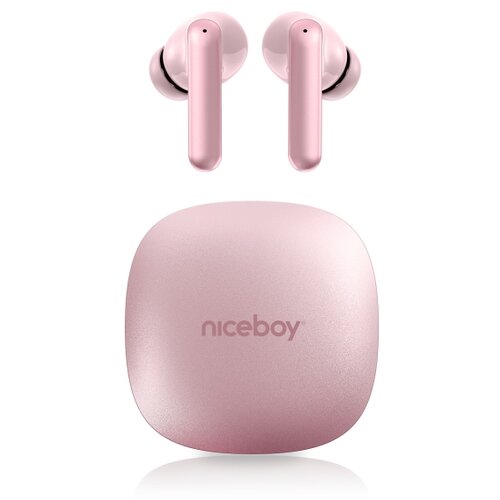 Niceboy pins 4 pro - bežične slu&amp;scaron;alice sa anc 380 mah + 2x 35 mah IP54 ružičaste Slike