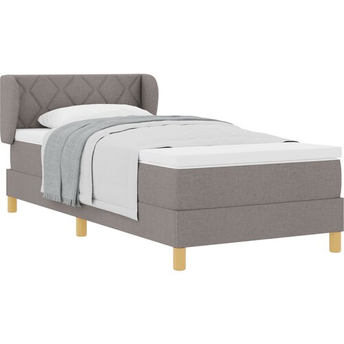 vidaXL Posteljni okvir z vzmetnico v taupe barvi - 90x190 cm tkanina, (22051010) Cene