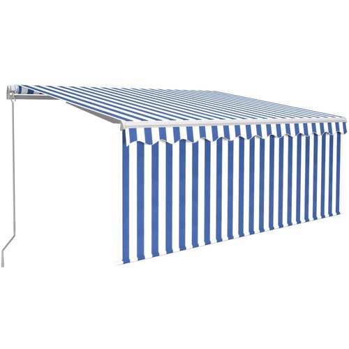 Maison Chic Ročno zložljiva tenda - Senčniki s senčilom LED 3,5x2,5 m modra in bela, (22038207) Slike
