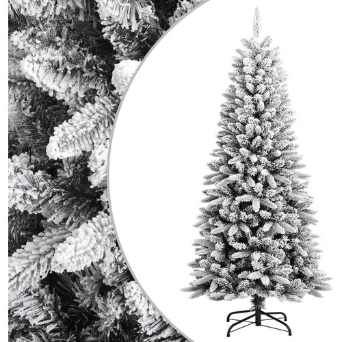 vidaXL Umetna novoletna jelka s snegom 150 cm PVC in PE Cene