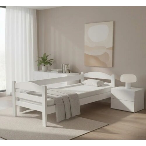 Mebela Krevet samac Lučna Sofa, 80x200 cm, Beli Cene