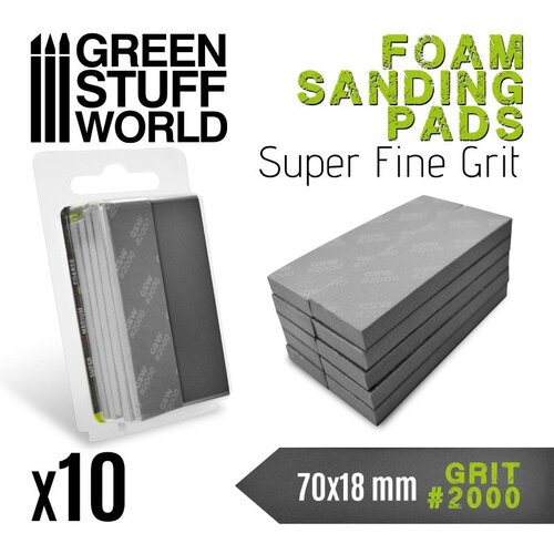 Green Stuff World FOAM Sanding Pads Grit 2000 Pack x10 | Brusni sunđeri 2000 set 10 Cene