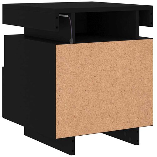  Noćni ormarići s LED svjetlima 2 kom crni 40x39x48,5 cm Slike