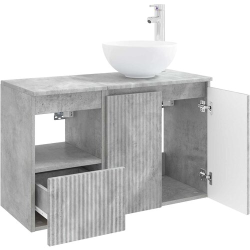  Set namje&amp;scaron;taja za kupaonicu 2 kom. Betonska siva 49,5 x 35 x 80 cm Slike