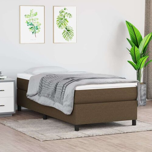  Box spring posteljni okvir temno rjav 100x200 cm blago Slike