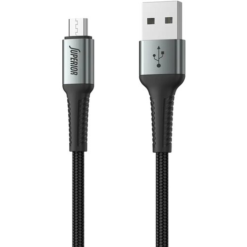 Superior USB data kabal SU-K104 , Fast, 12W, 2.4A, USB A na Micro , 1m, Crni Slike