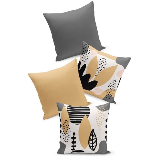 Kate Louise Set od 4 sivo-bež jastučnice Geometric, 45 x 45 cm Slike