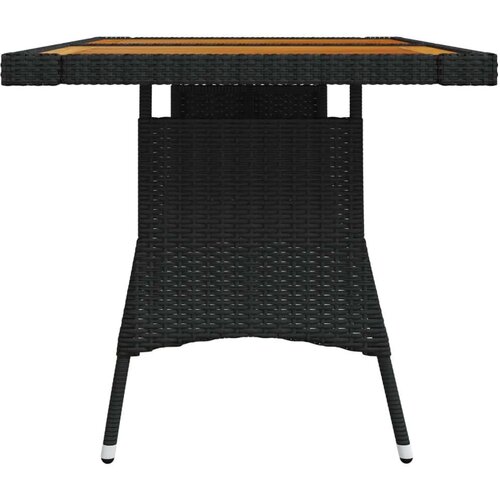 VidaXL Vrtni stol crni 130x70x72 cm poliratan i masivno bagremovo drvo Slike