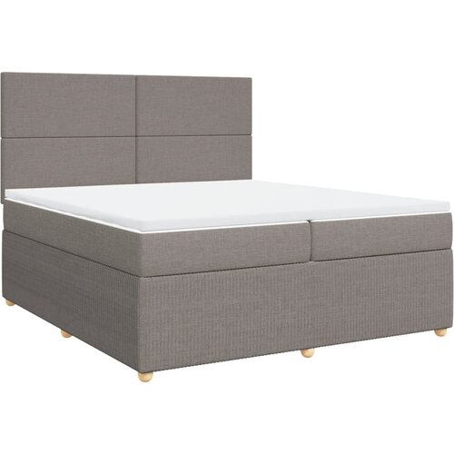 vidaXL Box spring postelja z vzmetnico taupe 200x200 cm blago, (21305205) Cene