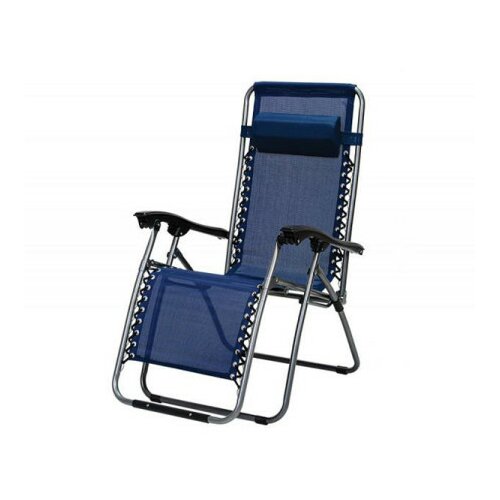 Green Bay baštenska stolica podesiva sa jastukom metalna – plava Messina ( 055681 ) Slike