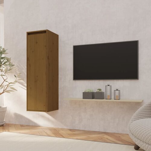 vidaXL Zidni ormarić boja meda 30 x 30 x 100 cm od masivne borovine Cijene