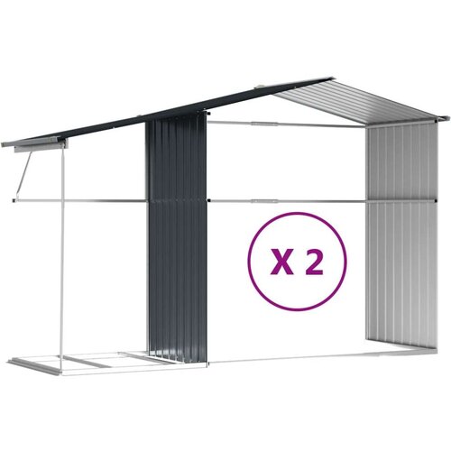 VidaXL Vrtna kućica antracit 277 x 279 x 179 cm od pocinčanog čelika Slike