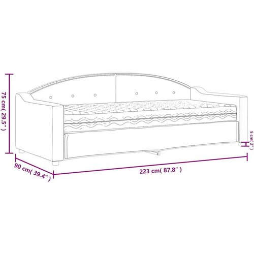  Dnevni krevet s madracem smeđesivi 80 x 200 cm od tkanine Slike