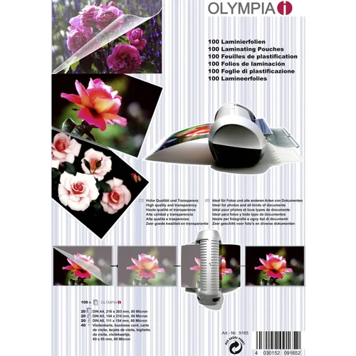  Žepki za plastificiranje olympia komplet 80mic OLYMPIA D+P+R+G