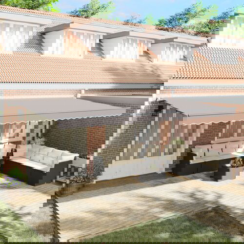 vidaXL Automatska uvlačiva tenda Svjetlosiva 600x350 cm, Tenda zamjena platna za okvir 6x3.5 m Svjetlosiva Cijene