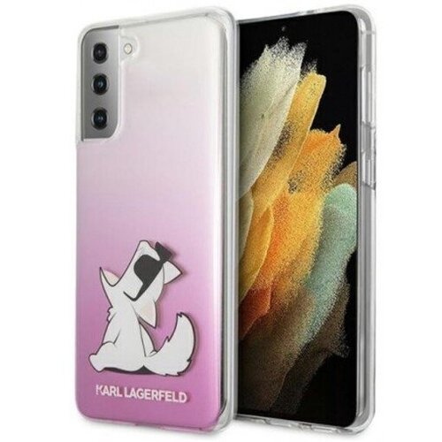Karl Lagerfeld Klhcs21lcfnrcpi za samsung galaxy s21 ultra g998 prozorno pink trda zaščita - choupette fun Cene