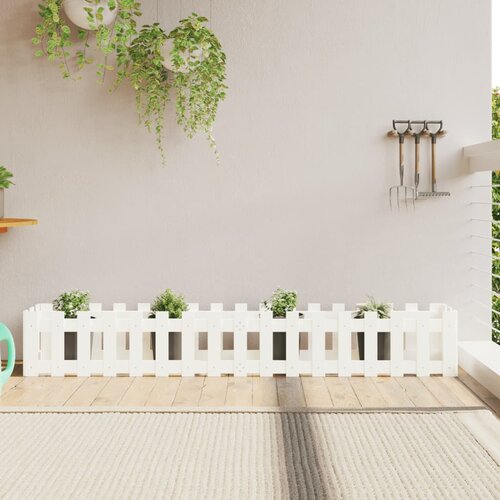 vidaXL Povišena vrtna gredica bijela 200 x 30 x 30 cm masivna borovina Cijene