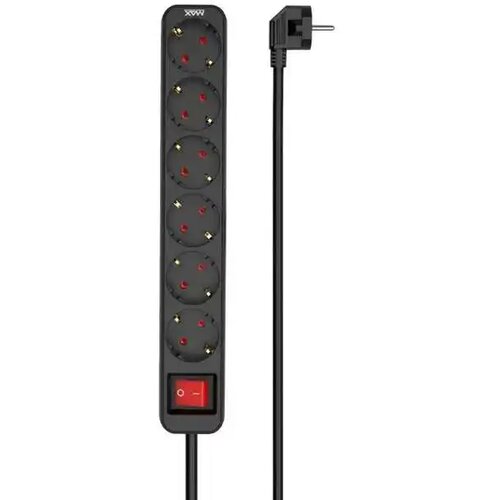  produžni kabel s prekidačem, MPS-306SOPB-3M, 6 utičnica 3 m, crni Slike