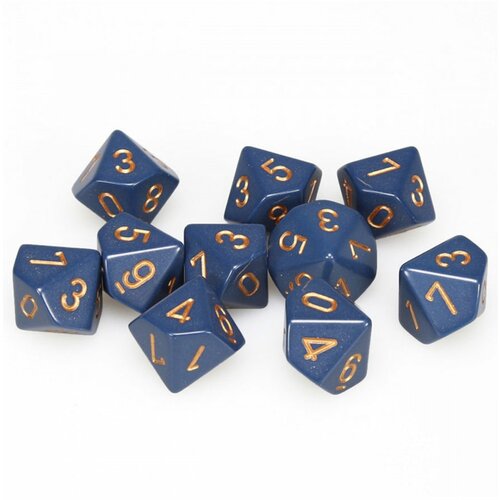 Chessex kockice - opaque - dusty blue & copper - (36) Slike