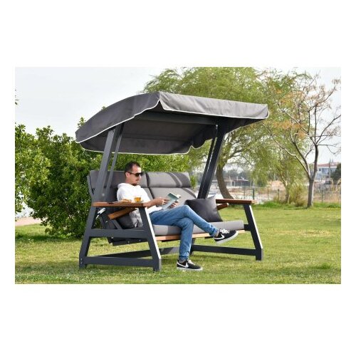 Hanah home Baštenska trostruka ljuljaška stolica Nova 2400 Anthracite Cene