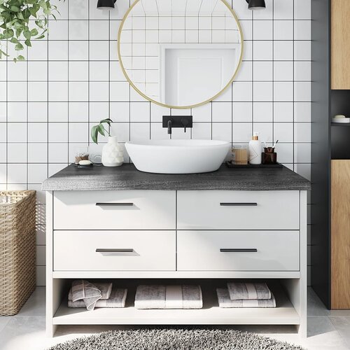  Kopalni&amp;scaron;ki pult temno siv 100x50x6 cm obdelan trden les Slike