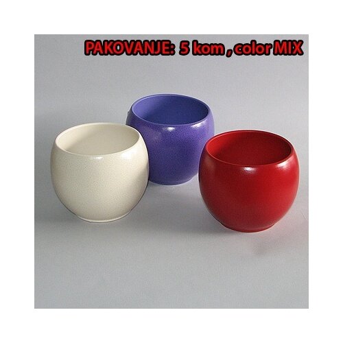  Saksija OBLOGA loptasta kolor mix dim.&amp;Oslash;15x13cm Slike