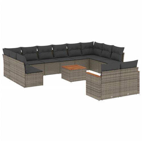 Maison Chic Seti vrtnega pohištva - Vrtna garnitura - Vrtni pohištvo set 13-delna z blazinami siv poli ratan, (21809130) Cene