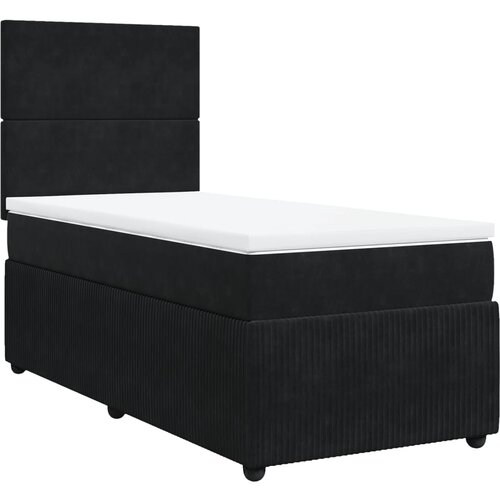 Maison Chic Box spring postelja - Vzmetna postelja z vzmetnico črn 90x190 cm žamet SL23240, (21880163) Cene