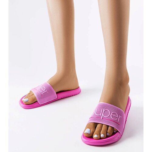 Gemre Pink rubber flip-flops Azelio with inscription Cene